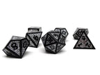 Heroic Dice of Metallic Luster - Silver with Black Font - Role-Players