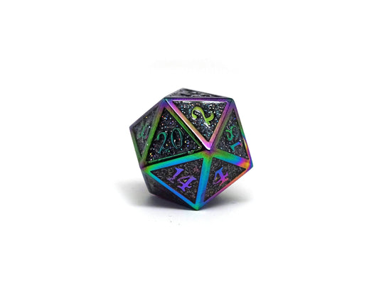 Heroic Dice of Metallic Luster - Single D20 Dice - Multicolor - 