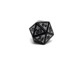 Heroic Dice of Metallic Luster - Single D20 Dice - Silver with Black Font - Role-Players
