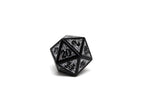 Heroic Dice of Metallic Luster - Single D20 Dice - Silver with Black Font - Role-Players