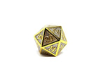Heroic Dice of Metallic Luster - Single D20 Dice - Silver with Gold Font - Role-Players