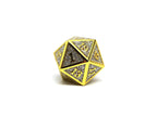 Heroic Dice of Metallic Luster - Single D20 Dice - Silver with Gold Font - Role-Players