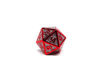 Heroic Dice of Metallic Luster - Single D20 Dice - Silver with Red Font - Role-Players