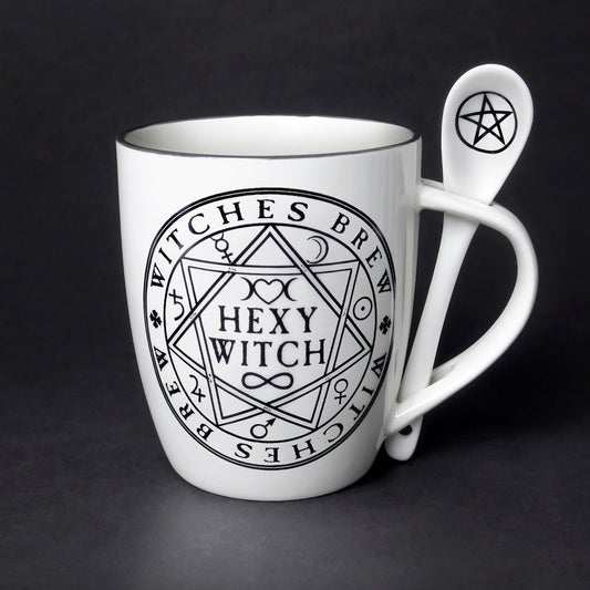 Hexy Witch Mug Tea Cup and Spoon