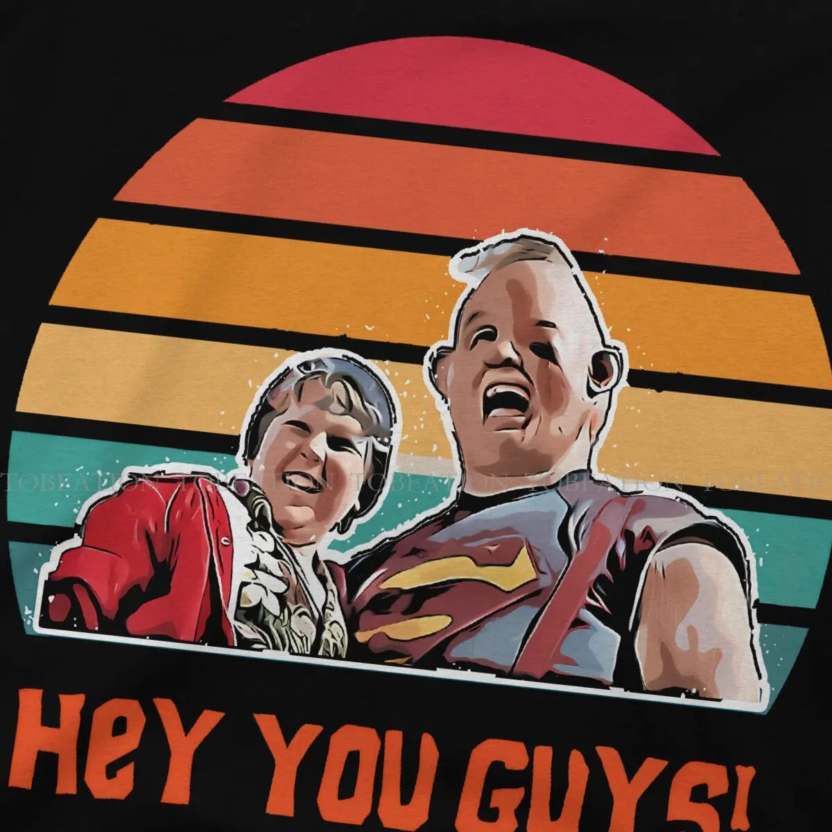 Hey You Guys Retro Sunset Graphic TShirt The Goonies Movie Style Tops Leisure T Shirt Male Short Sleeve Unique Gift Clothes