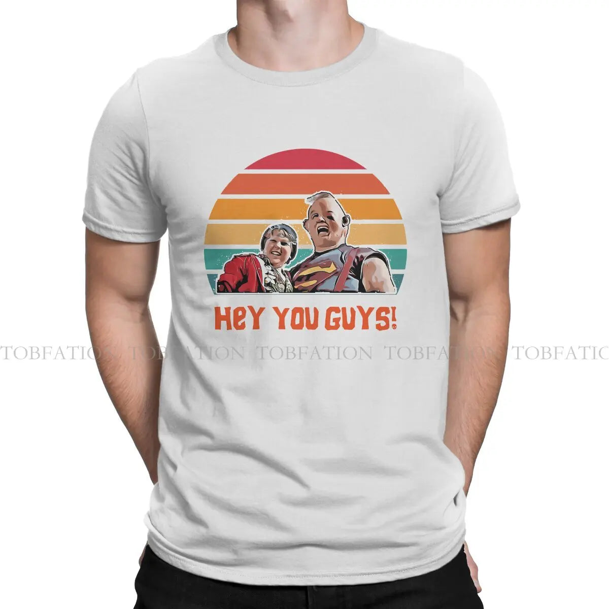 Hey You Guys Retro Sunset Graphic TShirt The Goonies Movie Style Tops Leisure T Shirt Male Short Sleeve Unique Gift Clothes