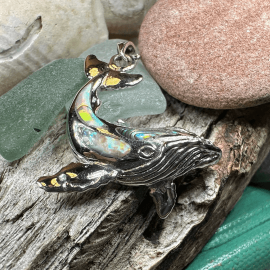 Whale Necklace - mother of pearl