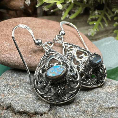 Alby Celtic Raindrop Earrings - abalone shell
