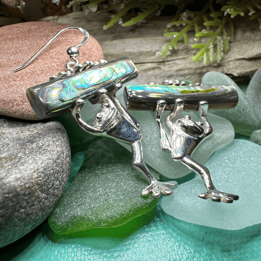 Abalone Frog Earrings - 