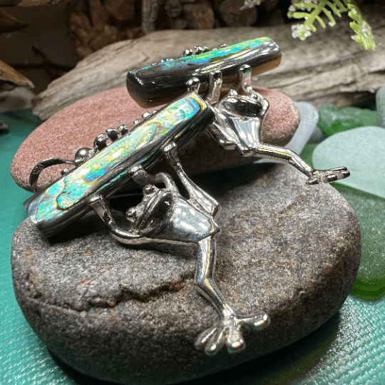 Abalone Frog Earrings - 