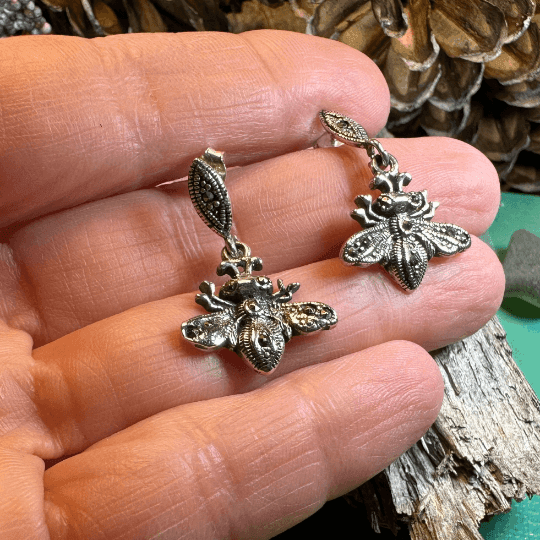 Marcasite Bee Earrings - 