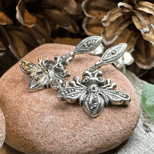 Marcasite Bee Earrings - 