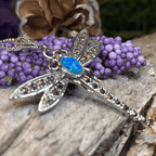 Opal Dragonfly Necklace - Blue Opal