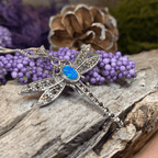 Opal Dragonfly Necklace - Blue Opal
