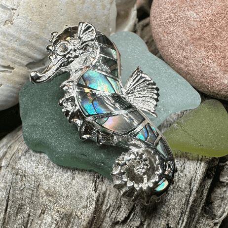 Abalone Seahorse Necklace - 18 / Abalone Shell