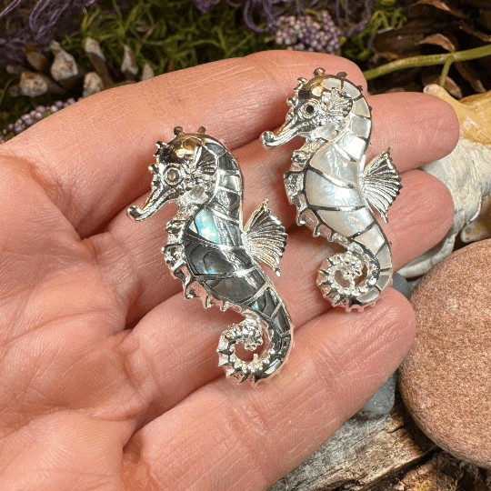 Abalone Seahorse Necklace - 18 / Abalone Shell