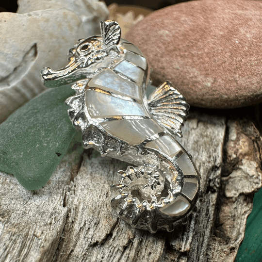 Abalone Seahorse Necklace - 18 / Abalone Shell