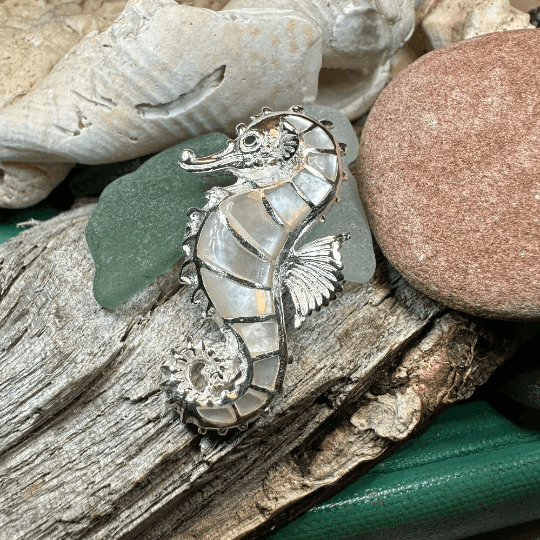Abalone Seahorse Necklace - 18 / Abalone Shell