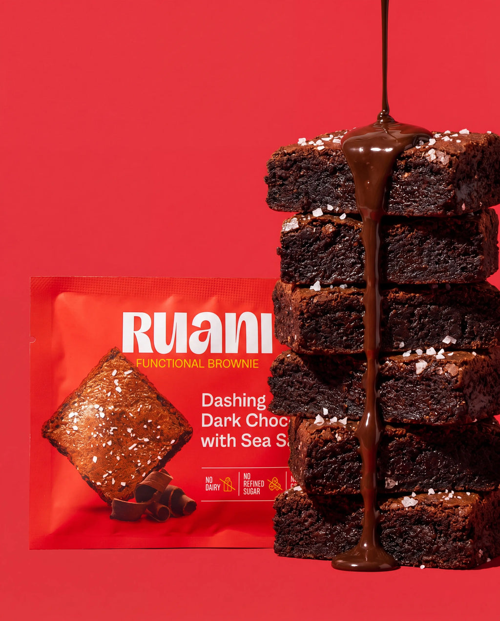 6 pack Dashing Dark Chocolate Brownie with sea salt