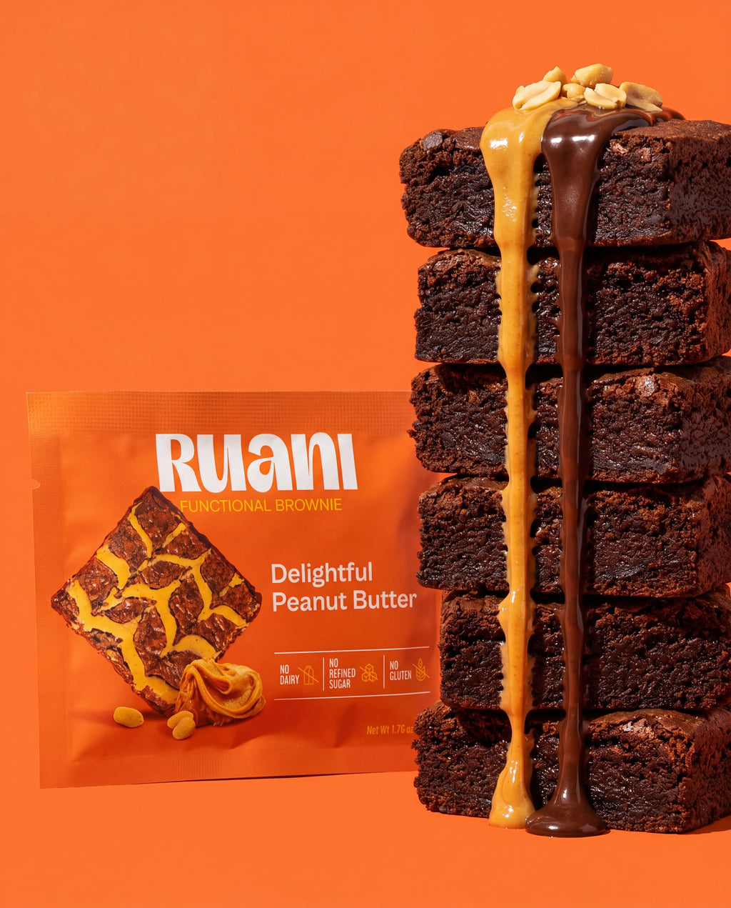 6 pack Delightful Peanut Butter Brownie