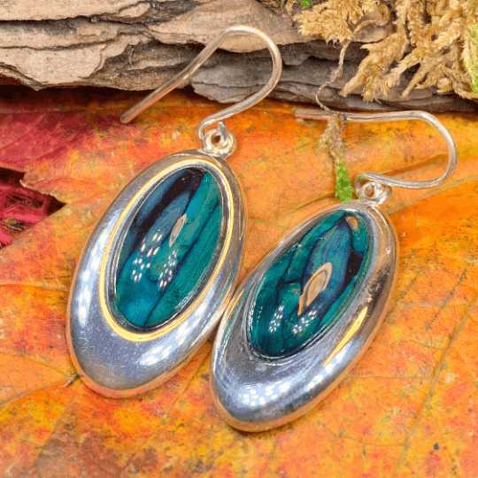 Heathergems Celtic Teardrop Earrings - Blue Green