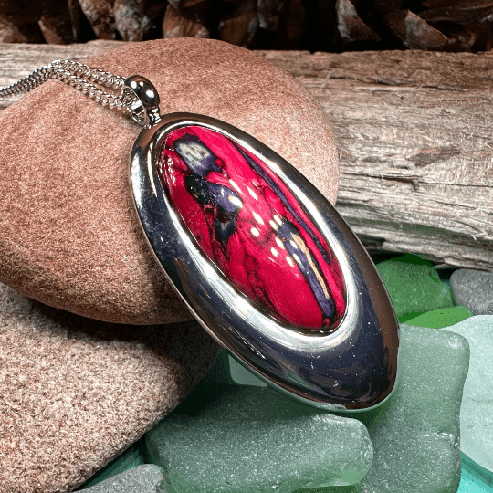 Scottish Highlands Necklace - Red/Purple