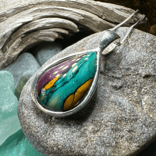 Heathergems Edith Scottish Necklace - Blue-Green