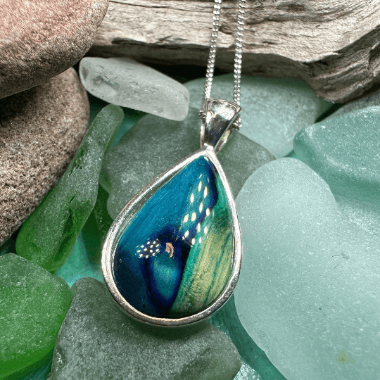 Heathergems Edith Scottish Necklace - Blue-Green