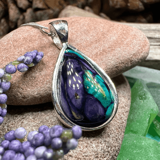 Heathergems Edith Scottish Necklace - Blue-Green