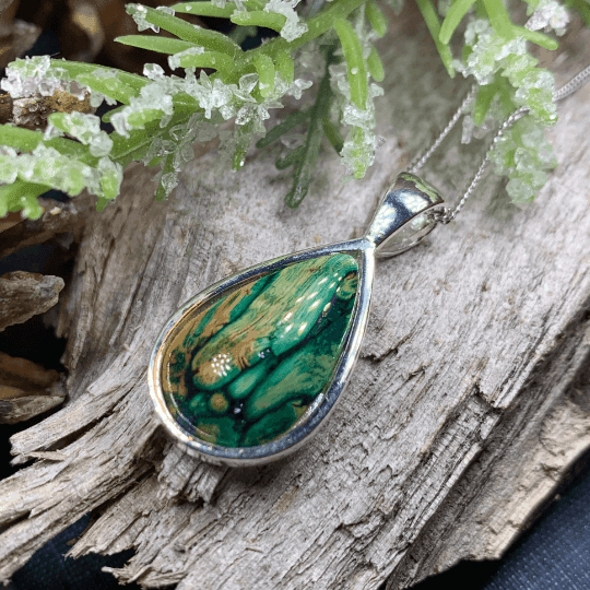 Heathergems Edith Scottish Necklace - Blue-Green