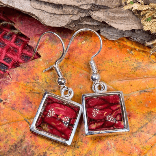 Heathergems Square Earrings - Red