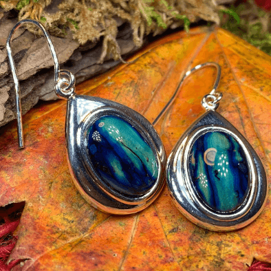 Heathergems Teardrop Earrings - Green/Gold