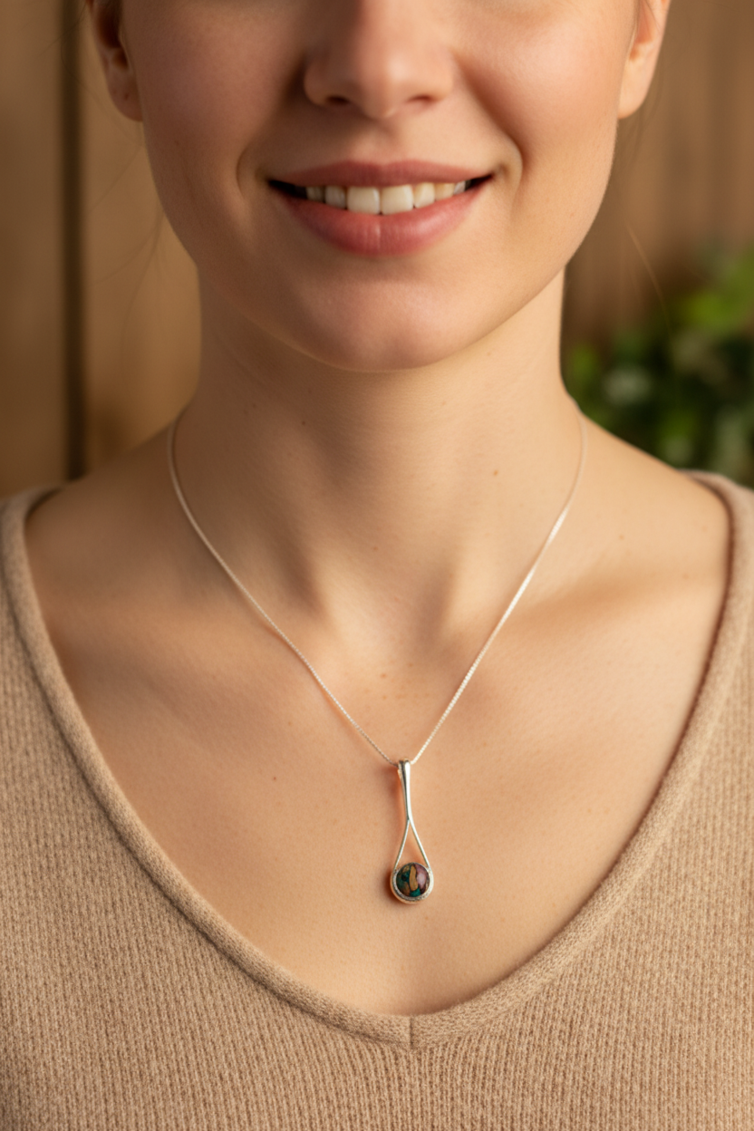Scottish Raindrop Heathergems Necklace
