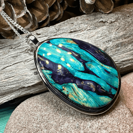 Scottish Organic Heathergems Necklace - Green Purple