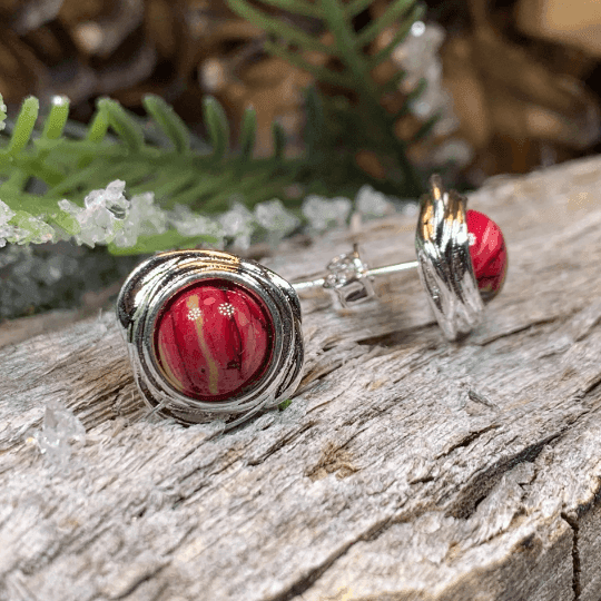 Celtic Heathergems Post Earrings - Green