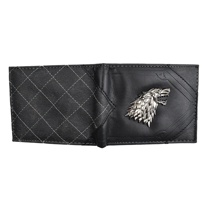 High Quality Cool Metal Wolf Design Wallet Men's Purse with Coin Pocket