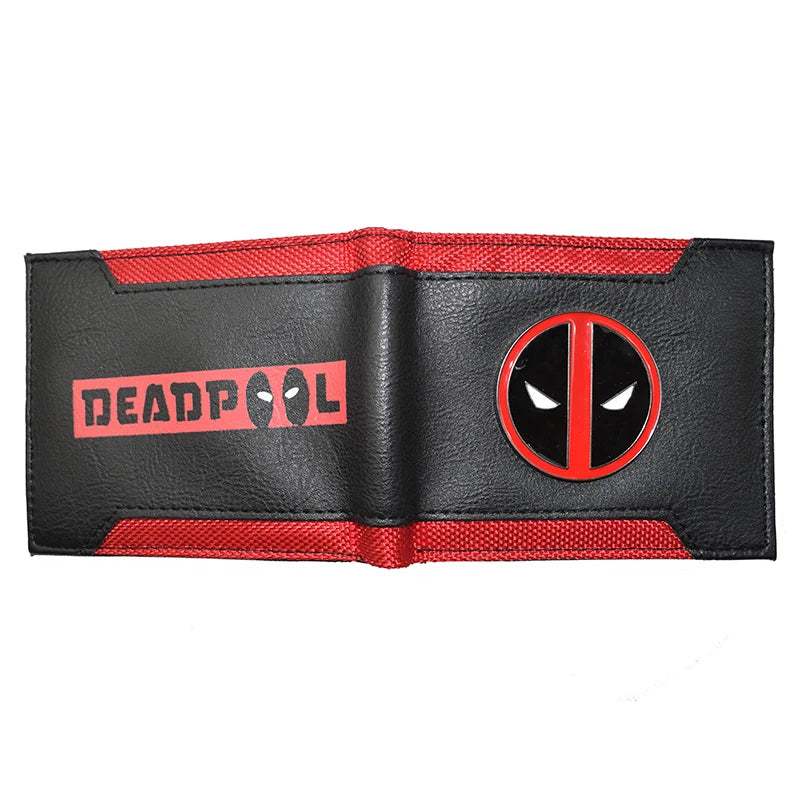 High Quality Metal Design Comics Marvel Wallet Marvel Hero Deadpool Punisher Thor Purse PU Leather with Zipper Coin Pocket