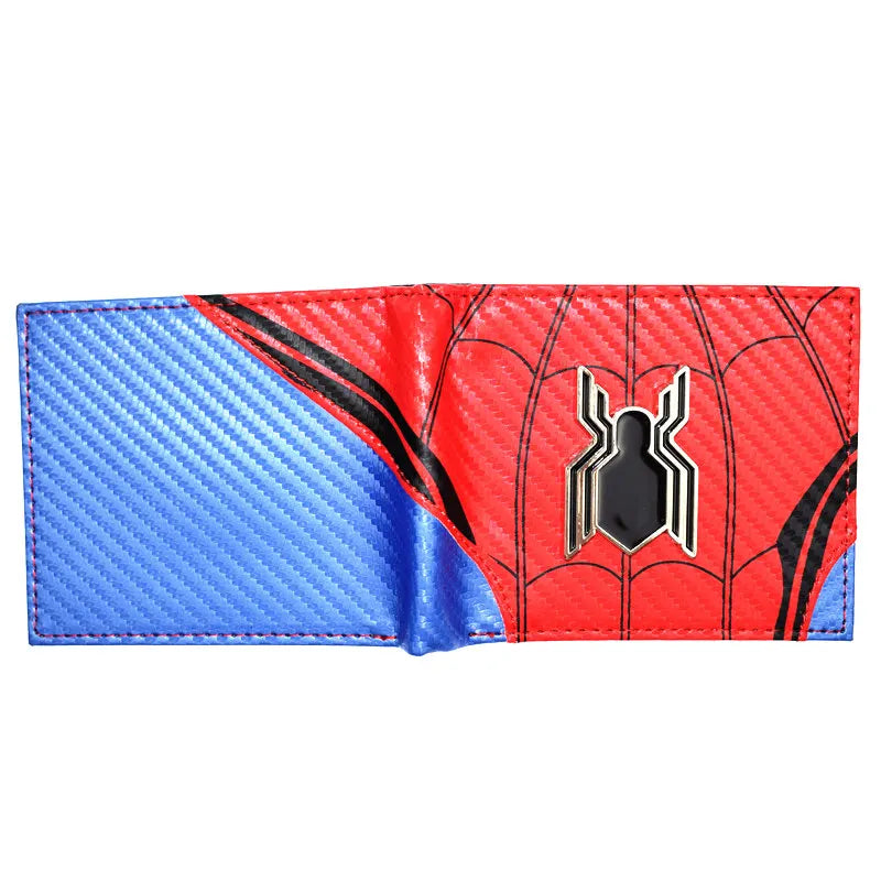 High Quality Metal Design Comics Marvel Wallet Spiderman Purse PU Leather with Zipper Coin Pocket