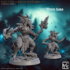High-Tide Jurakin Mirmidon: Sculpt F (Female Merfolk Warrior) - With Helmet / Staff / Spell