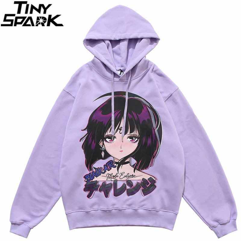 Hip Hop Hoodie Sweatshirt Streetwear Japanese Anime Girl Harajuku Hoodie Men HipHop Japan Cartoon Hoodie Pullover Loose