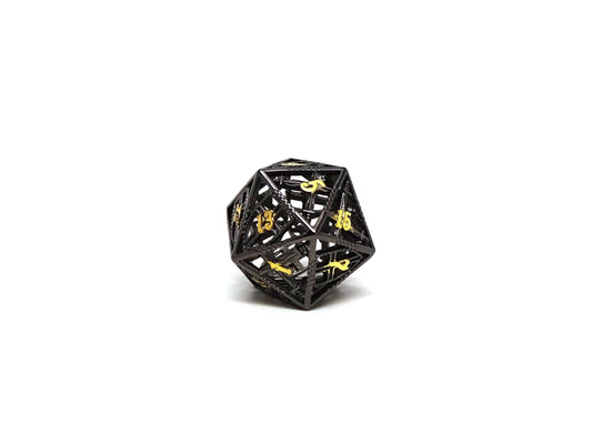 Hollow Dice of Divine Retribution - Gun Metal D20