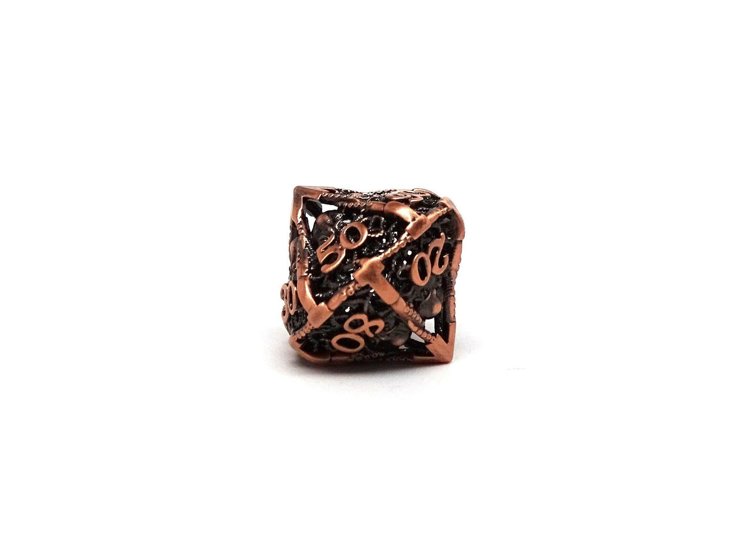 Hollow Metal Copper Cthulhu Dice Set - 