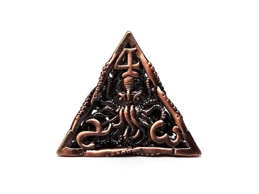 Hollow Metal Copper Cthulhu Dice Set - 