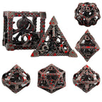 Hollow Metal DND Octopus Monster Dice Set Bloodstain