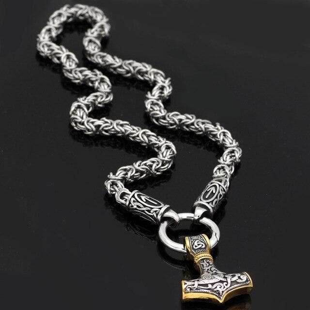 Vikings Mjolnir King Chain Stainless Steel Necklace - 50 CM / 19 IN