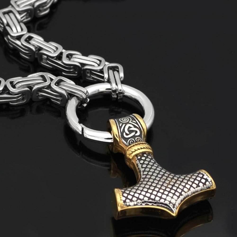 Vikings Mjolnir Stainless Steel King Chain Necklace - 50 CM / 19 IN
