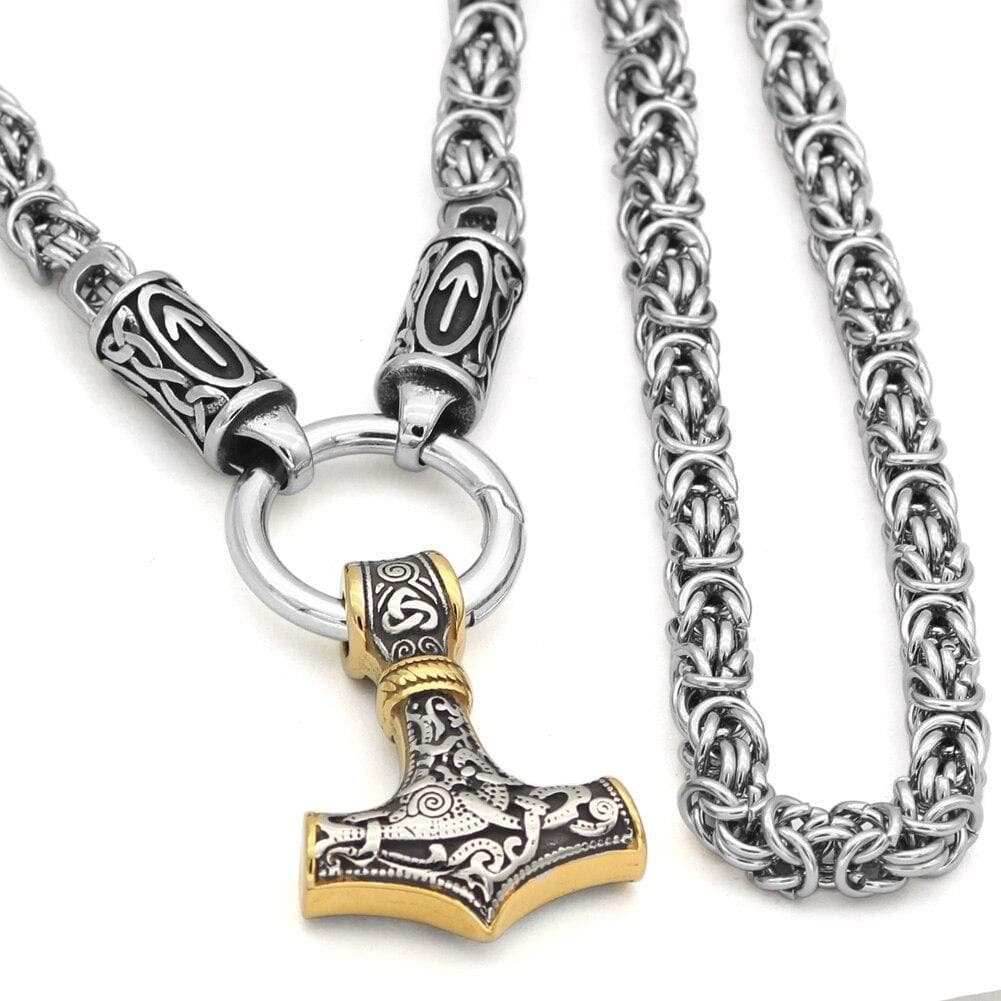 Vikings Mjolnir King Chain Stainless Steel Necklace - 50 CM / 19 IN