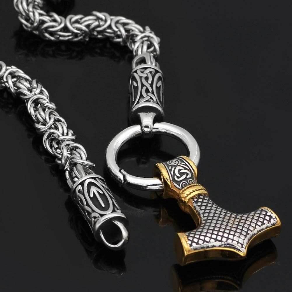 Vikings Mjolnir King Chain Stainless Steel Necklace - 50 CM / 19 IN