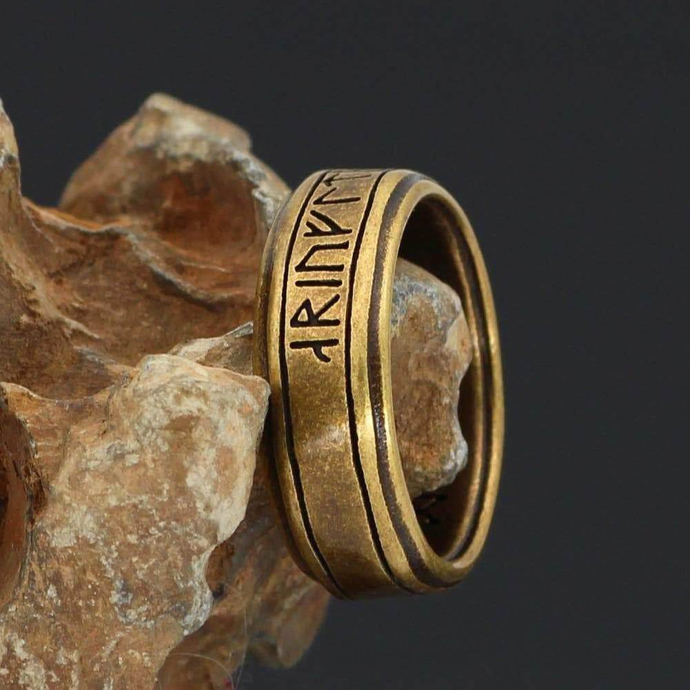 Viking Runes 316L Grade Stainless Steel Ring - 8