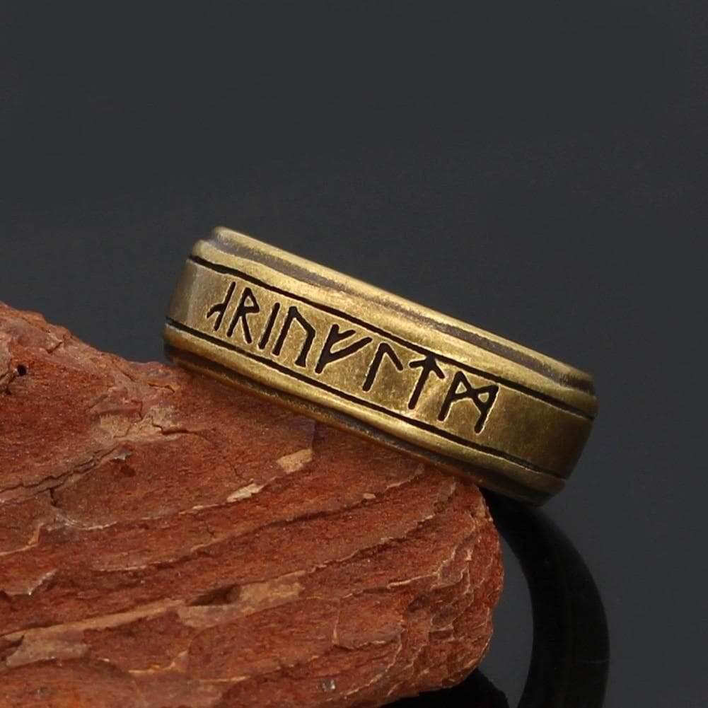 Viking Runes 316L Grade Stainless Steel Ring - 8